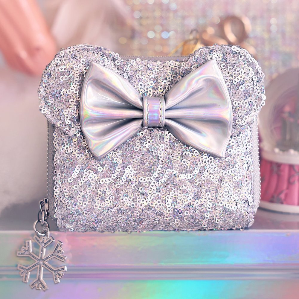 Loungefly Silver Sequin Wallet with Bow